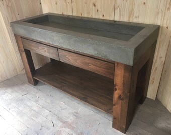 Custom Sized Concrete Trough Sink