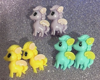 Fairy Kei Pastel Pegasus Stud Earrings (3 colors)