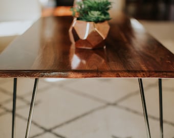 Custom Mid Century Modern Walnut Wood End Table