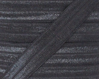 Charcoal Fold Over Elastic - Elastic For Baby Headbands and Hair Ties - 10 Yards of 5/8 inch FOE