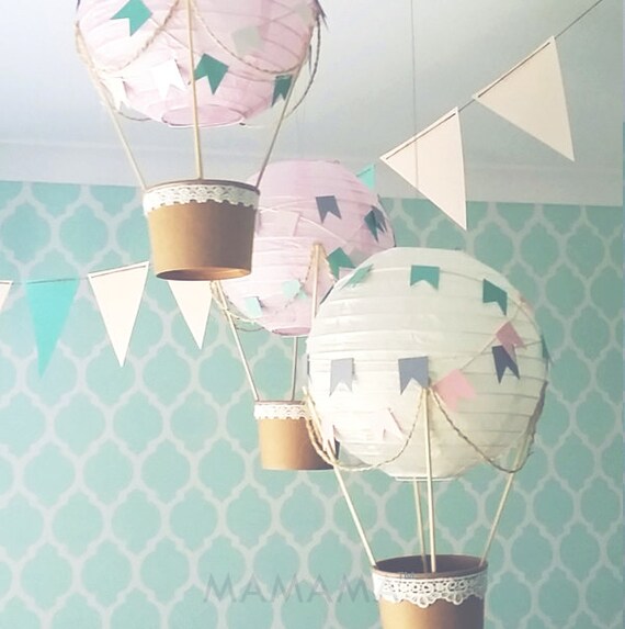 Whimsical Hot Air Balloon decoration DIY Kit PINK & CREAM