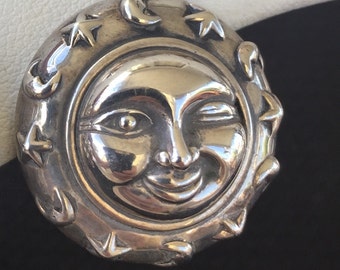 Super SALE! B Kieselstein Cord Rare Winking Sun Earrings! Collectors! Sterling 925