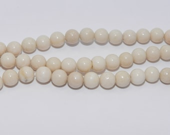 Fossil Beads - Full Strand - 6 mm, Round, Natural - FOSS-R-6