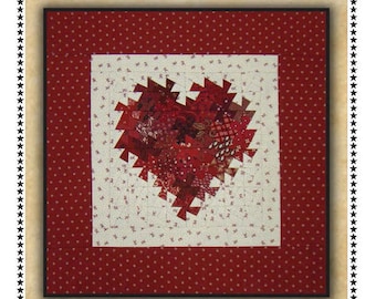 My Twisted Heart Quilt Pattern - Wall Hanging Pattern - Primitive Gatherings Twister Pattern - Valentine's Day Decor