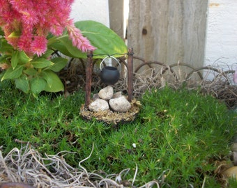 Miniature Fairy Garden Cooking Pot over Fire Pit Accessory Supply