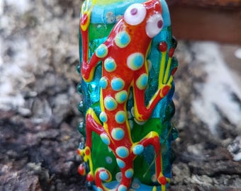 Lampwork glass bead, handmade glass focal bead, Artisan glass bead "Lizard"