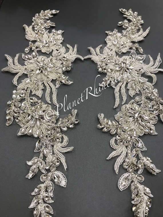 Crystal Lace Applique Pair #LA-2