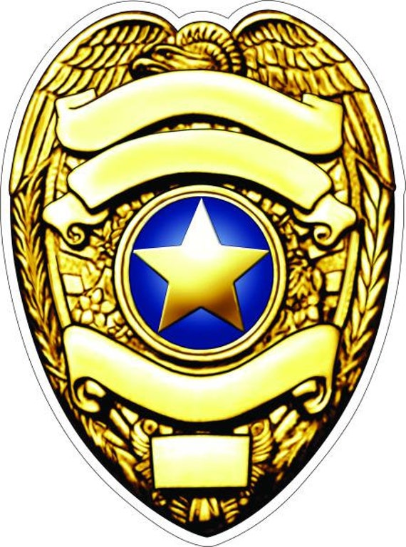 Gold police badge high resolution Vinyl decal sticker