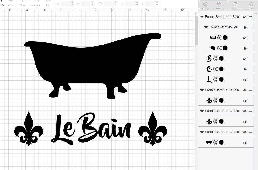 Download Le Bain, French bathroom svg, png pdf jpg ai dxf, Bathtub ...