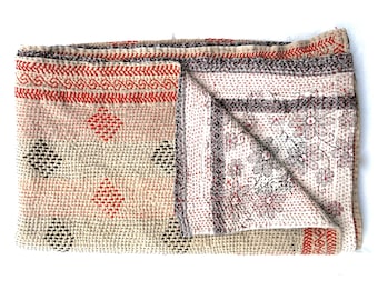kantha quilt, kantha, kantha throw, housewarming gift, boho quilt, quilt, rustic decor, coverlets, shabby chic bedding, bedspread