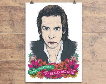 Nick Cave - Bad Seed Birthday Greeting Card - Birthday Card