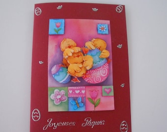 4 - 3d greeting card Happy Easter chicks