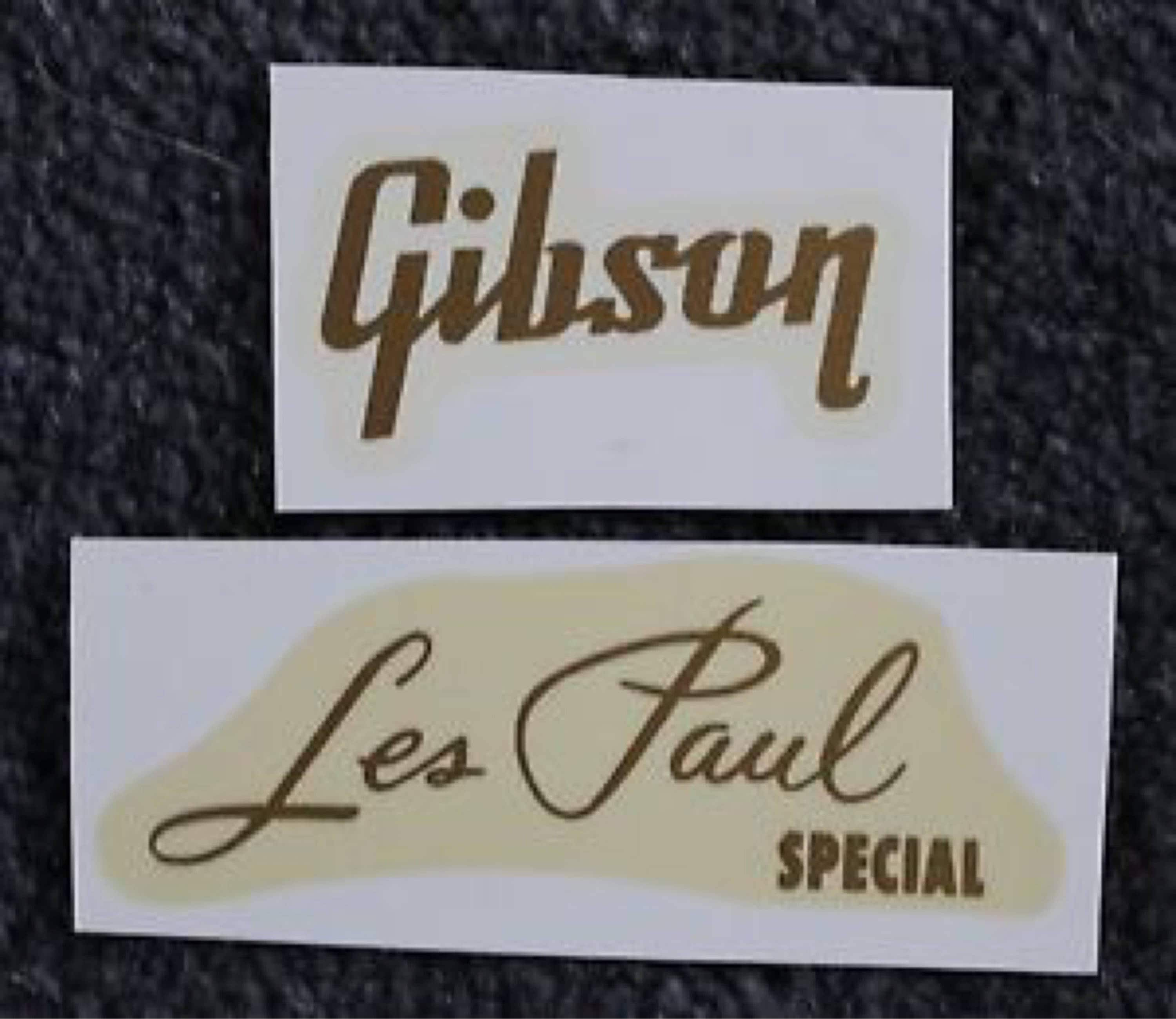 Gibson type waterslide headstock decals gold . Les Paul