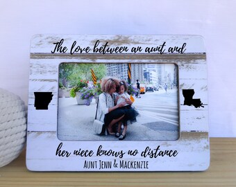 Long Distance States Gift for Aunt Niece Frame Aunt Frame Love Knows no Distance Quote Morher's Day Gift for Aunt Frame