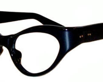 Vintage Black Cat Eye Eyeglass Frames Never Used