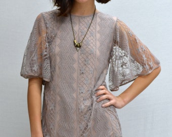 SALE Bell Sleeves Dress in Sand