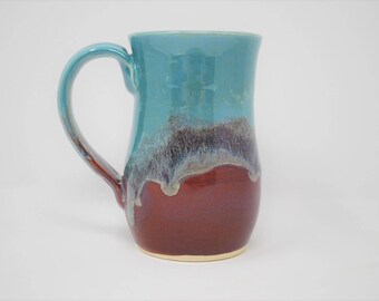 Ceramic Hourglass Teal/Purple Mug 12 oz