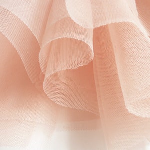 Blush Pastel Peach Soft Tulle Veiling Fabric 150cm wide - Sold by the metre (H2)