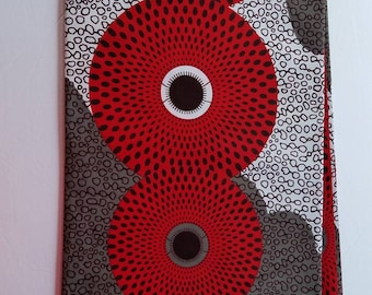 Red, White And Gray Ankara Fabric; African Clothing; African Fabric; African Fabric in yard; African Headwrap;African print fabric ;Ankara