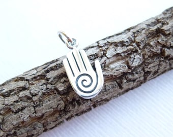 Sterling Silver Healing Hand Charm -- 1 Piece... Sterling Silver Pendant