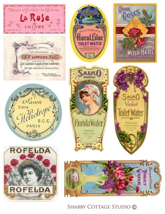 instant download digital vintage labels collage sheet