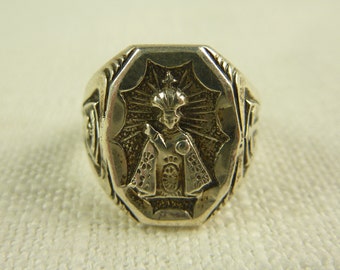 Size 5.75 Vintage Creed Sterling Infant Jesus of Praque Ring