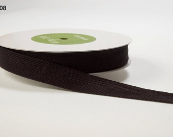 3/8" Inch Black Twill Ribbon from May Arts - 5 Yards
