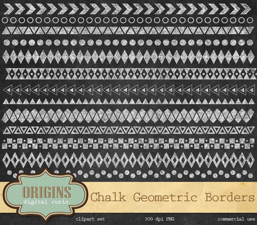 geometric chalkboard borders clipart chevron chalk border clip art arrow clipart tribal borders digital instant download commercial use from