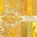 Gold Steamless Pattern Digital Paper Background Set Party Glossy Glitter Metallic Foil Leather Marble Linen Tile Sparkling Textures