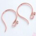2 pairs of Karen hill tribe Rose Gold Vermeil Style Earwires 17mm.#20. :pg0043