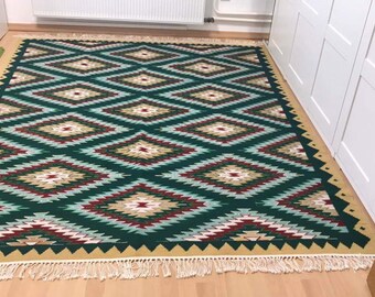 Kilim rug handmade, new kilim rug made in Albania, 150cm x 200cm 5'' x 6,56'' feet, vintage carpet