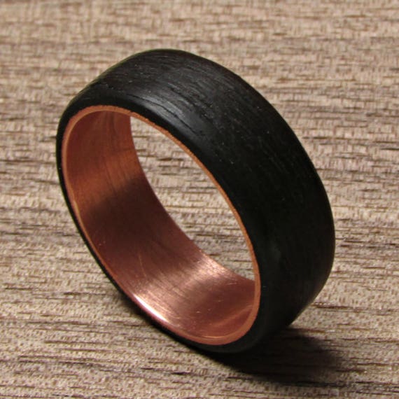 black rings for men dark wood wedding band alternative