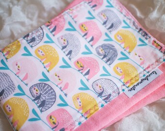 Baby burp cloth -coral sloths hand dyed burp cloth
