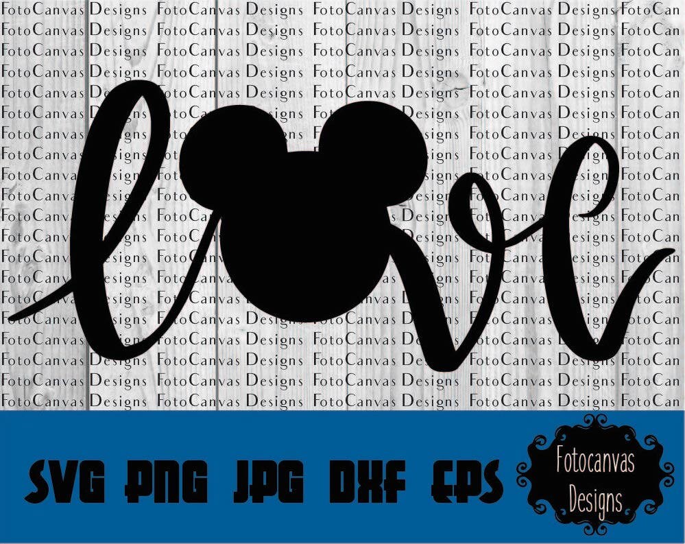 Disney SVG Mickey Head Love ClipArt Iron On Vinyl