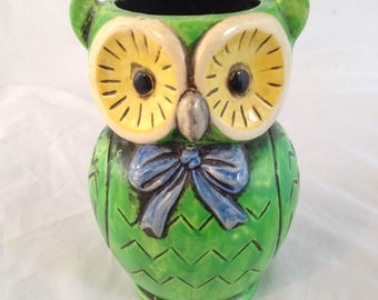 Vintage Mod Owl Vase Pencil Holder