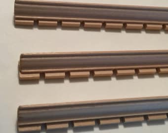 Set of 4 Pieces of Large Wood Dollhouse Dentil Molding in One Inch Scale for a Dollhouse or Room Box