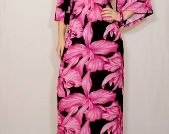 Maxi dress Kimono dress Hawaiian dress Floral maxi dress