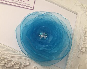 Brooch flower blue Turquoise
