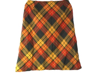 1960s Wool Blend zplaid Skirt Size XS/S