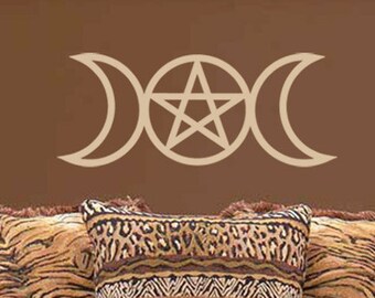 Vinyl WALL ART Triple Goddess Moon Pagan Wiccan Decal