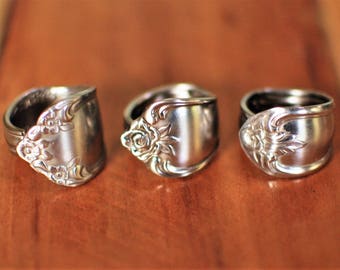 Victorian Spoon Rings, Spoon Rings, Stainless Spoon Ring, Vintage Spoon Ring, Antique Spoon Ring, Stainless Steel, Spoon Ring Thumb, Custom