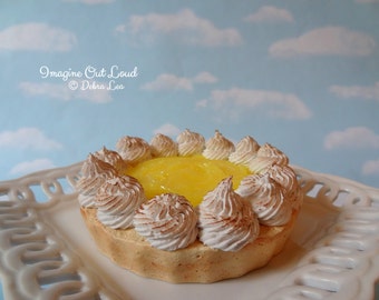 Fake Pie Faux Tart Dessert Lemon Meringue Sweet Home Decor Kitchen Photo Prop Display Gift