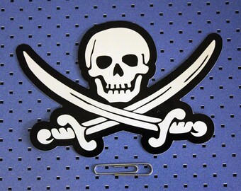 Jolly Roger Skull And Crossbones Die Cut Bumper Sticker