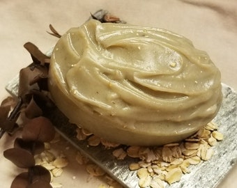Eucalyptus and Spearmint Handmade Soap with Ground Oatmeal, Milk and Honey, 6 oz.