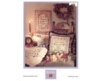 Heart and Home Cross Stitch Leaflet, Shepherd's Bush Cross Stitch Patterns, Home Sweet Home Cross Stitch, Heart Pattern, by NewYorkTreasures