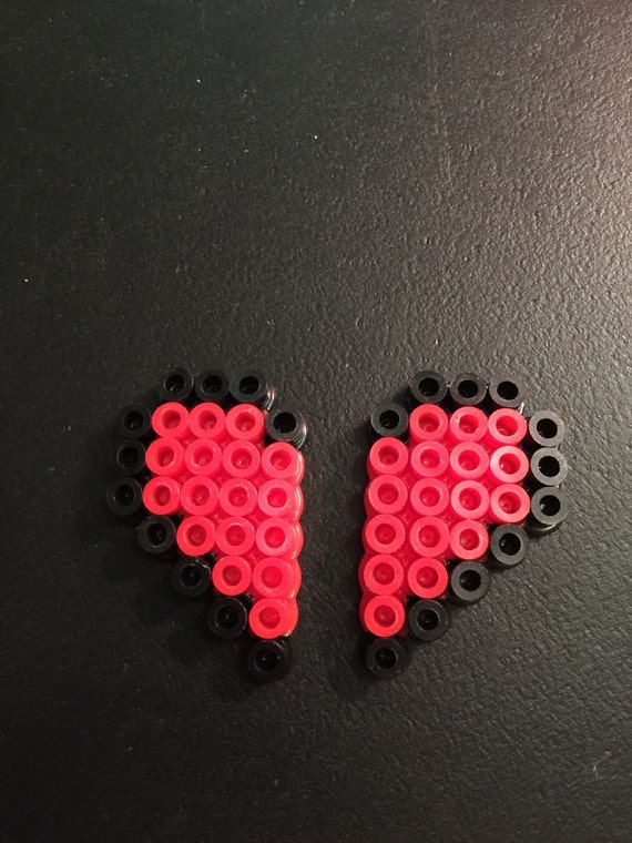 BFF Heart Canister Perler Bead Keychain/Necklace