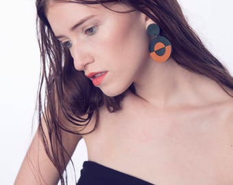 Johanna Moon Leather Earring