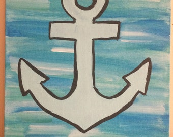 items similar to anchor painting initial or monogram added on etsy