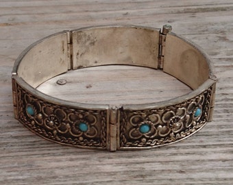 Vintage silver and turquoise bracelet