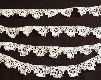 Antique Lace Crochet Lace Scalloped 1930s For CRAFTERS Hand Made